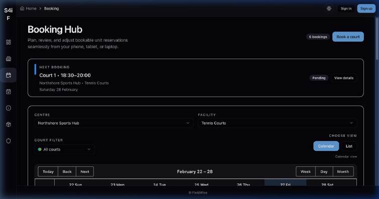 Feildset Booking Hub